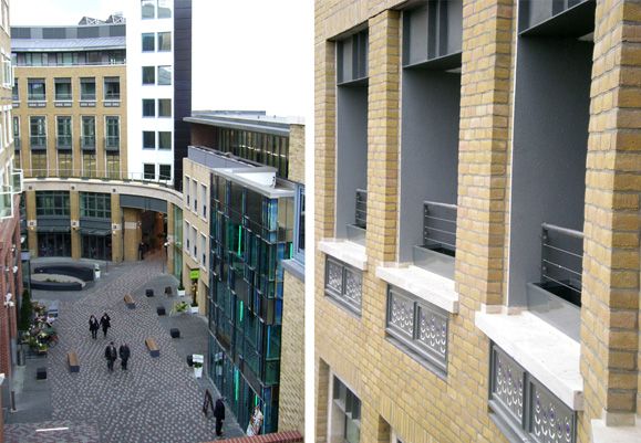 St Martin's Courtyard mixed use building newbuild architecture architect restaurant office residential flats